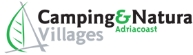 Logo di Camping & Natura Villages, Adria coast, con vela stilizzata verde.